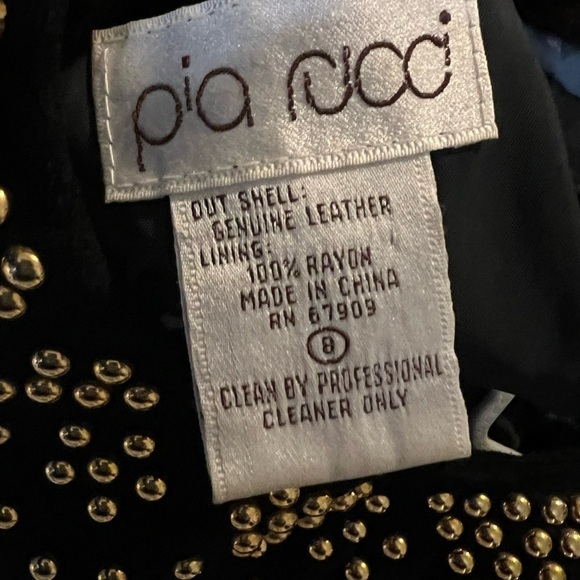 Pia Rucci Black Suede Cocktail Dress - Gold Studded Modern Sheath - Picture 4 of 8